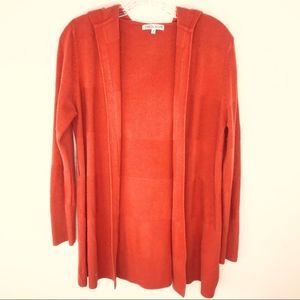 Carl Rose Orange Hooded Cardigan M